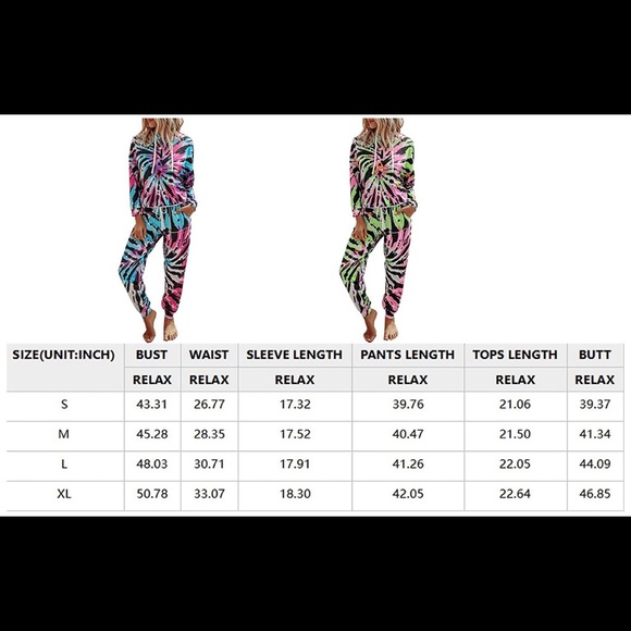 NWOT Pink and Blue Tie Dye Matching Set - Picture 5 of 5